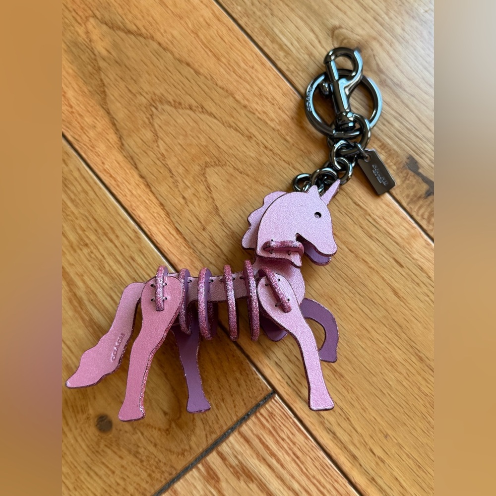 NWOT Coach Pink Unicorn Charm